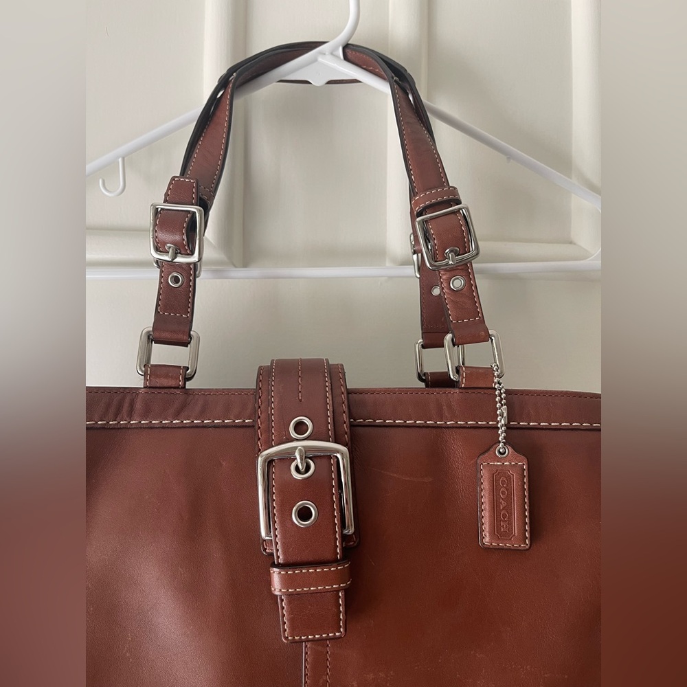Coach Hampton Brown Leather Shoulder/Satchel Bag - Picture 3 of 15